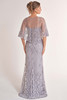Back view of Jade Couture K278072 fit and flare gown with cape