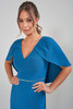 Detail view of pleated cape and beaded waistband on K288004