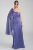 Front view of periwinkle Jade Couture K288016 one shoulder mother dress