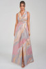Front view of misty pink Jade Couture K288021 jacquard mother dress