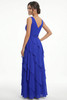 Back view of Jade Couture K288064 layered A-line chiffon dress