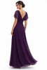 Back view of Jade Couture K288065 A-line chiffon dress with V-back