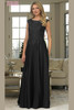 Front view of black Marsoni M238 chiffon evening gown
