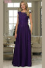 Front view of eggplant Marsoni M238 beaded lace mother of the bride dress