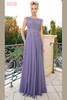 Front view of wisteria Marsoni M238 chiffon mother of the bride gown
