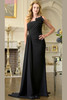 Front view of black Marsoni M330 crepe evening gown