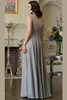 Back view of sage Marsoni M340 V-back A-line dress