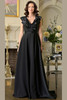 Front view of black Marsoni M345 organza evening gown