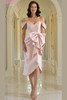 Front view of mauve Marsoni MV1389 tea-length mother of the bride dress