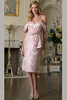 Front view of rose Rina di Montella RD244 floral jacquard mother of the bride dress