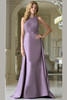 Front view of Victorian Lilac Rina di Montella RD3404 sleeveless formal gown