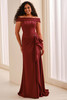 Front view of Montage M3212 cranberry mother of the bride gown