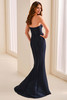 Back view of Montage M3219 navy blue mermaid gown