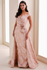 Front view of Montage M4201 English Rose brocade mother dress
