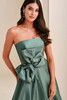 Close-up of Montage M4207 strapless bodice with oversized bow detail