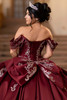 Sangria lace-up corset back with detachable lace bow, back detail