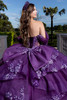 Eggplant light purple detachable oversized bow, back detail