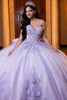 White purple sweetheart bodice with crystal appliqués, front detail