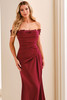 Close-up of Cameron Blake CB444 Bordeaux floral lace neckline