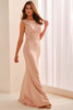 Front view of Cameron Blake CB445 English rose satin crepe mother dress