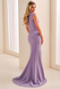 Back view of Cameron Blake CB448 lilac crepe mother dress