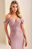 Close-up of Cameron Blake CB828 sweetheart neckline and draped bodice