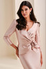 Close-up of Cameron Blake CB830 V-neck bodice and floral waist detail