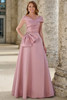 Front view of rose Christina Wu Elegance 17162 Mikado mother dress
