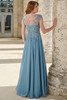 Back view of Christina Wu Elegance 17163 chiffon mother dress with illusion back