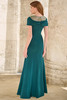Back view of emerald Christina Wu Elegance 17167 mother dress with illusion back