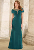 Front view of emerald Christina Wu Elegance 17167 off-the-shoulder mother dress