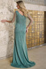 Back view of seafoam Christina Wu Elegance 17174 beaded gown