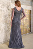 Back view of charcoal Christina Wu Elegance 17174 beaded mother dress