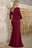 Back view of wine Christina Wu Elegance 17176 fitted mother dress
