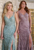 Seafoam and antique lilac Christina Wu Elegance 17177 beaded lace mother dresses