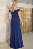 Back view of navy Christina Wu Elegance 17178 stretch crepe pantsuit