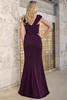 Back view of eggplant Christina Wu Elegance 17180 sheath mother dress