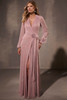 Front view of Christina Wu Elegance 17215 lilac silver metallic mother of the bride dress