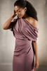 Close-up front view of Christina Wu Elegance 17217 cappuccino ruched bodice