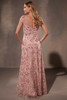 Back view of Christina Wu Elegance 17220 rose multi A-line gown