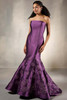 Front view of Christina Wu Elegance 17224 strapless amethyst Mikado mermaid gown