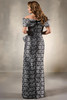 Back view of Christina Wu Elegance 17230 grey multi off-the-shoulder gown