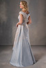 Back view of blue and champagne Christina Wu Elegance 17235 sheath gown