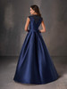 Back view of navy Christina Wu Elegance 17238 A-line gown