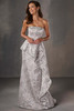 Front view of Christina Wu Elegance 17244 silver strapless fit-and-flare gown
