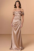 Front view of Christina Wu Elegance 17269 bronze charmeuse mother of the bride dress.