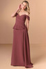 Front view of Christina Wu Elegance 17275 cinnamon crepe mother of the bride dress.