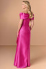 Back view of Christina Wu Elegance 17276 fuchsia column mother of the bride dress.