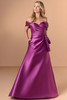 Front view of Christina Wu Elegance 17280 amethyst Mikado mother of the bride dress.