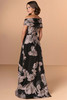 Back view of Christina Wu Elegance 17295 mink and black A-line mother of the bride dress.